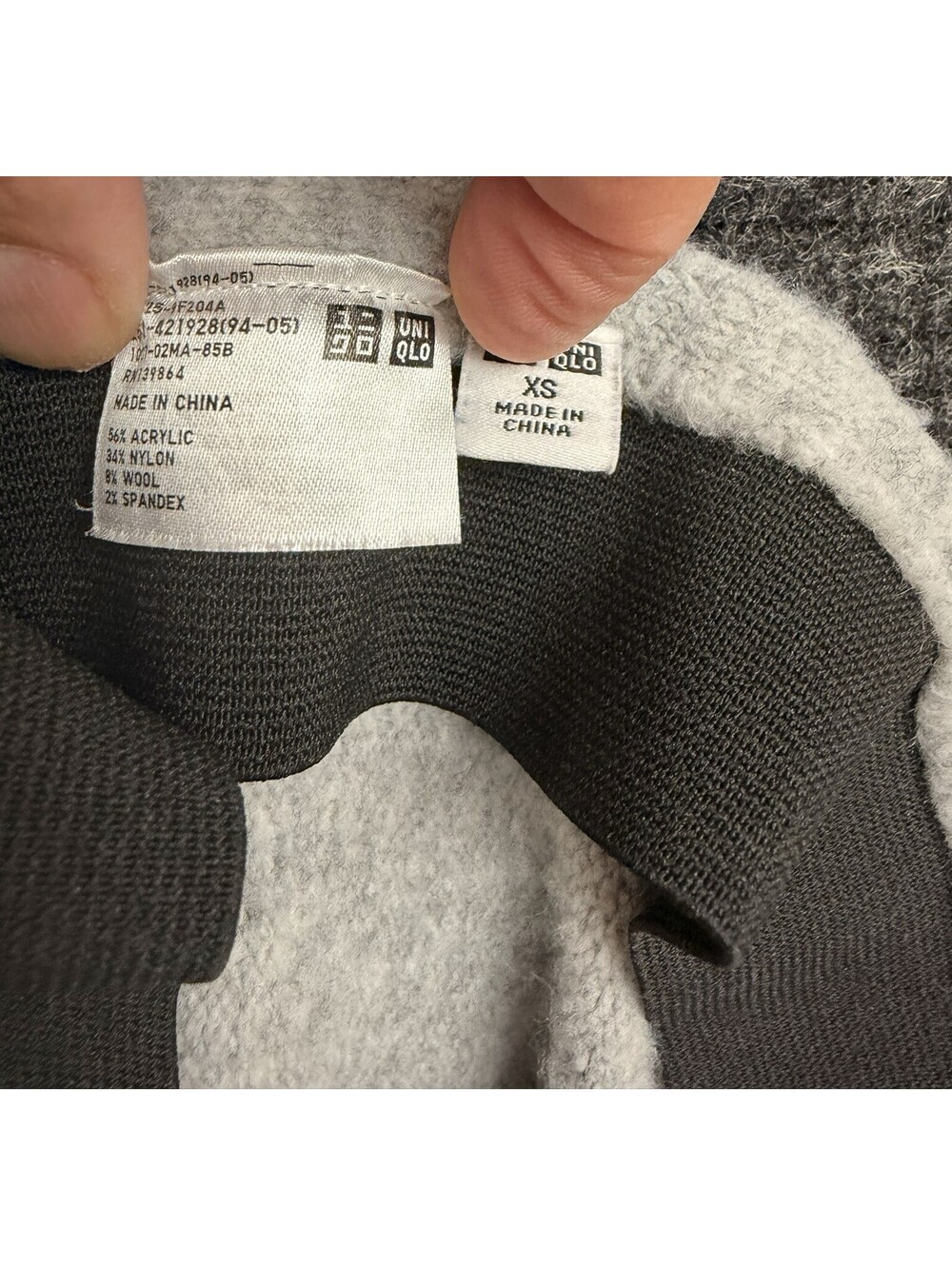 Uniqlo Wool Blend A-Line Skirt Sz XS Grey Elasticized Waist - Picture 2 of 5